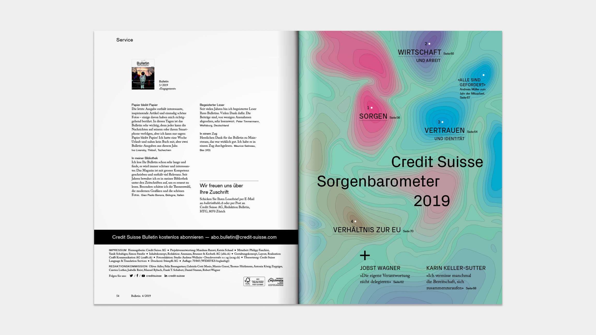 Informationsgrafik im Bulletin Credit Suisse