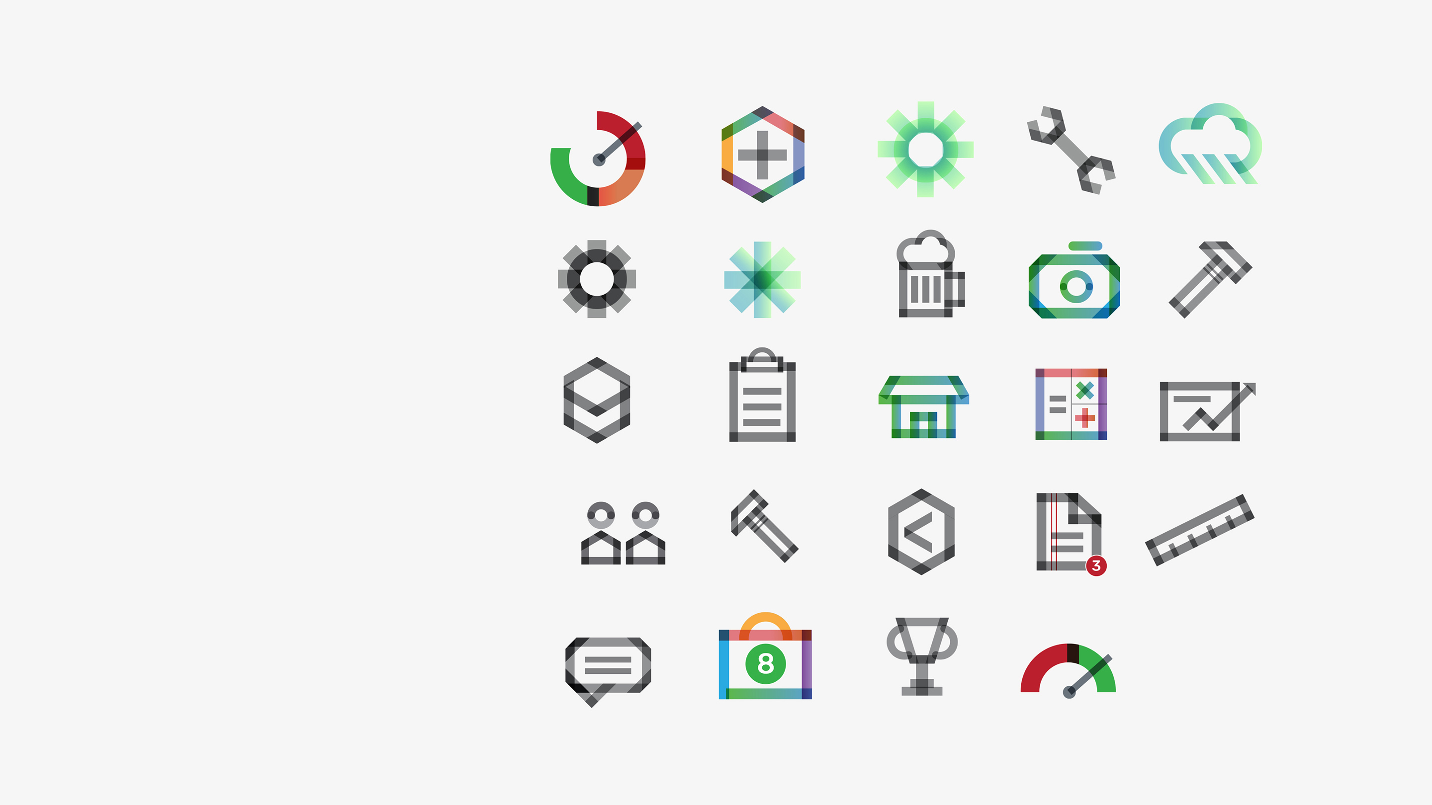 Icons für die Projektmanagement-App für Construct Ltd.