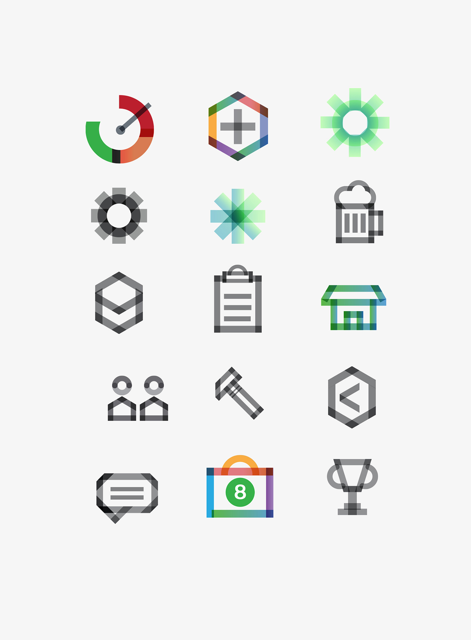 Icons für die Projektmanagement-App für Construct Ltd.